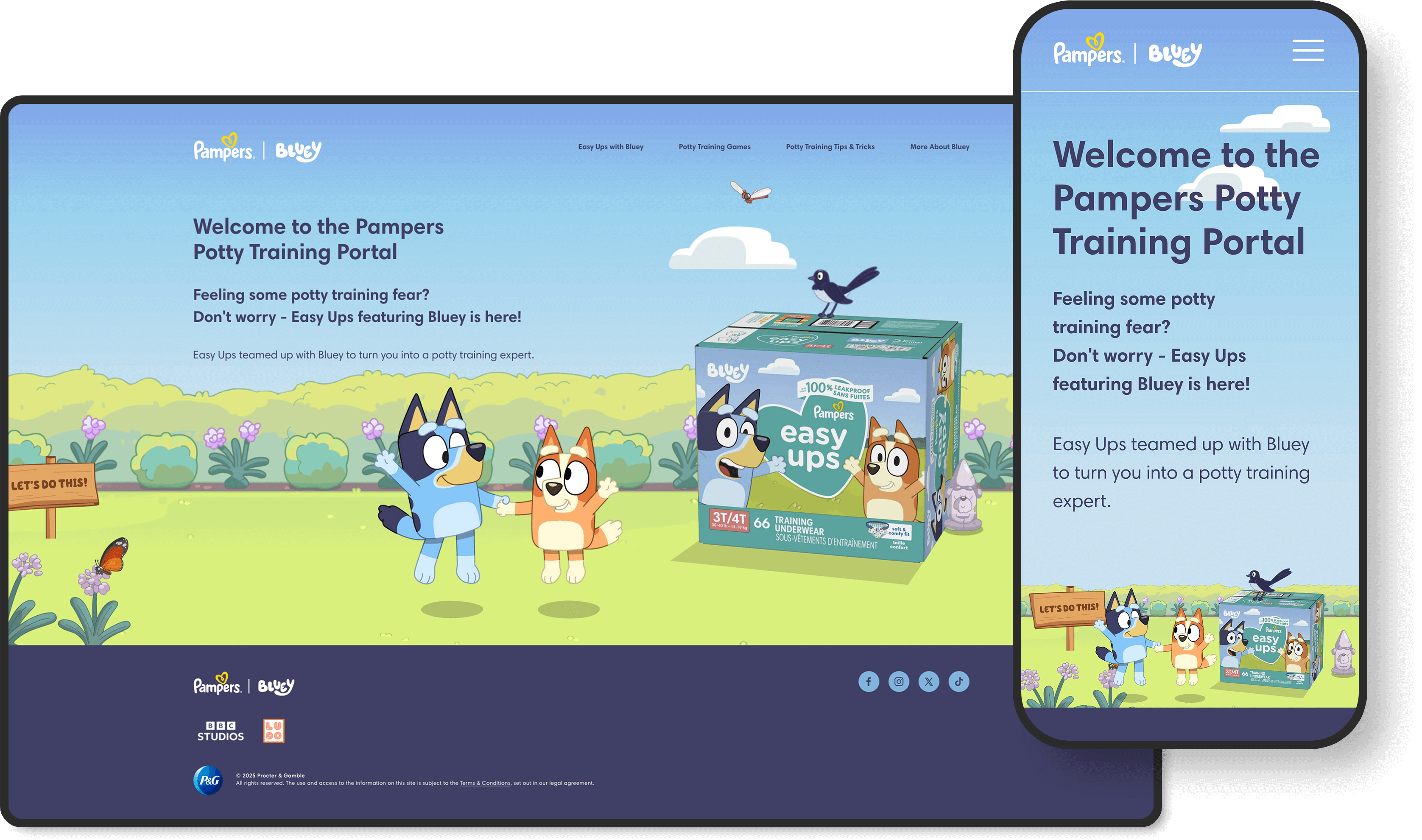 Pampers and Bluey Landing Page
